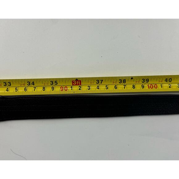 Vintage Cole Haan Women’s Black Brass Leather Belt, Size 34-38 - Picture 4 of 4